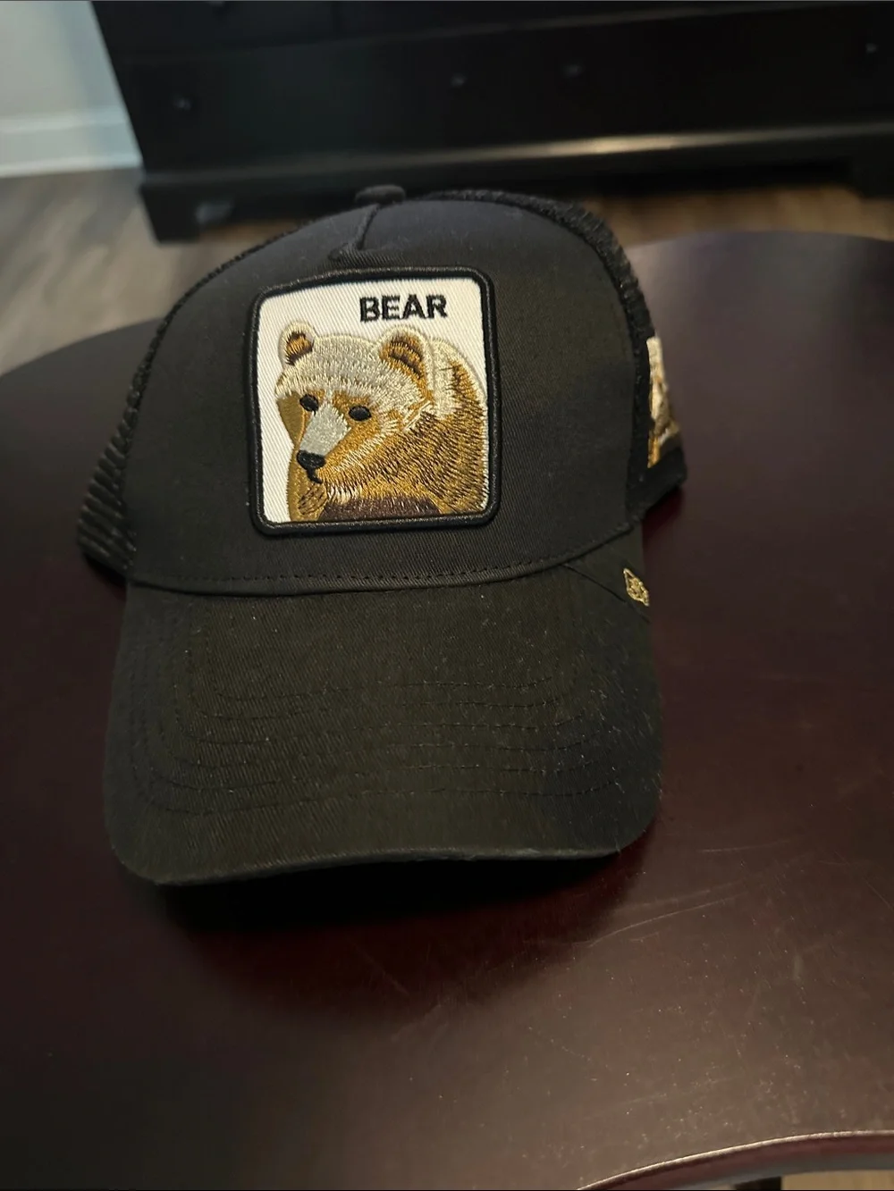Goorin Bros Black 'Bear' Patch Trucker Hat